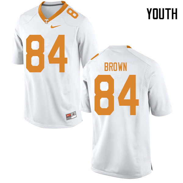 Youth #84 James Brown Tennessee Volunteers College Football Jerseys Sale-White